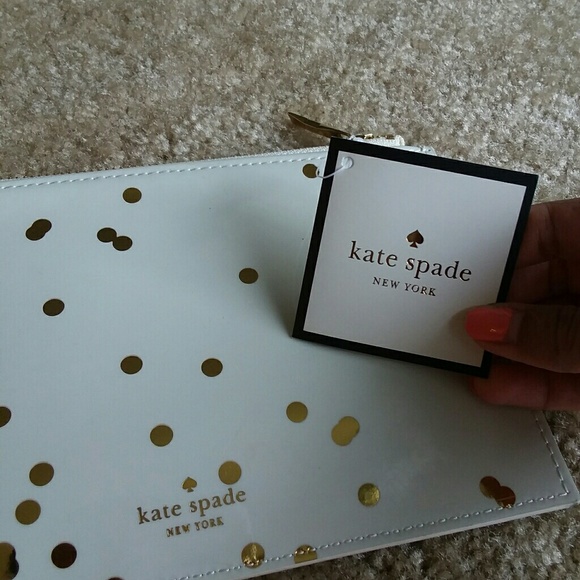 kate spade Other - NWT Kate Spade Gold Dots Pencil Pouch